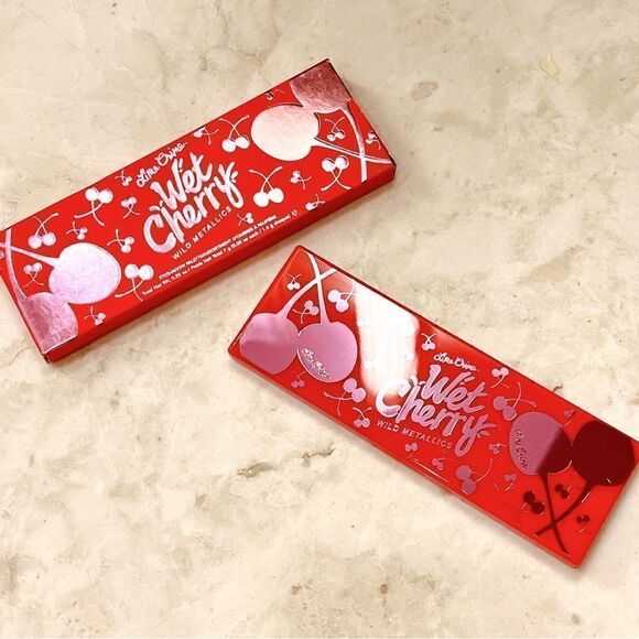 Lime Crime WET CHERRY WILD METALLICS EYE & FACE PALETTE EYESHADOW NIB NEW - Picture 8 of 10